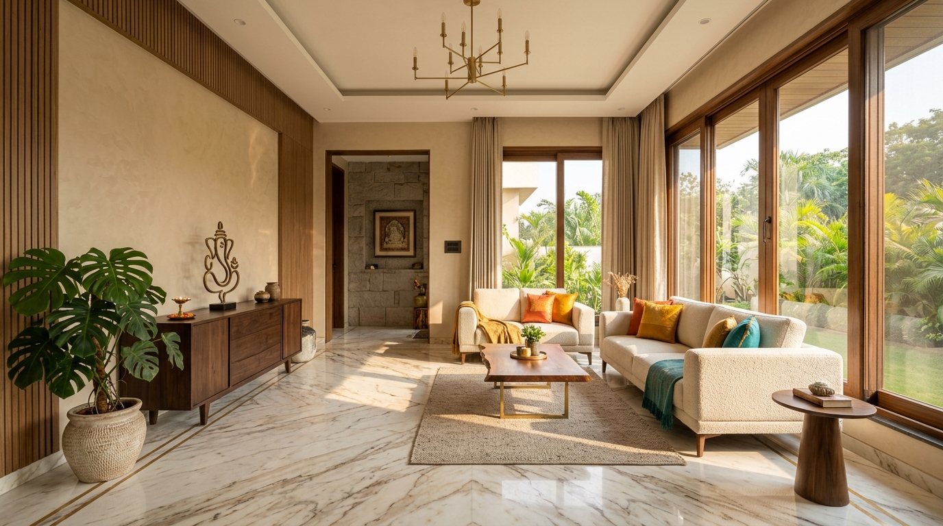 Vastu Balanced Warm Luxury Living Space